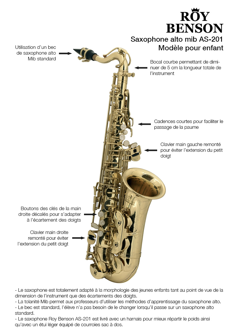 Fiche Technique Saxo Alto Roy Benson AS-201 - GEWA